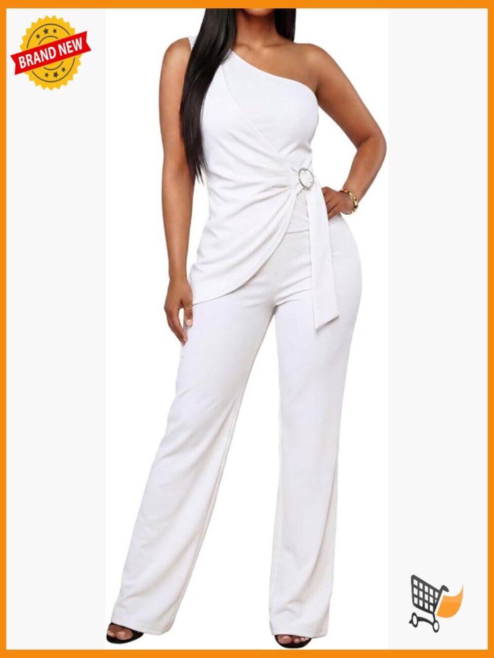 Womens 2 Piece Pant Suit Set Sleeveless Belted Wide Leg Pockets